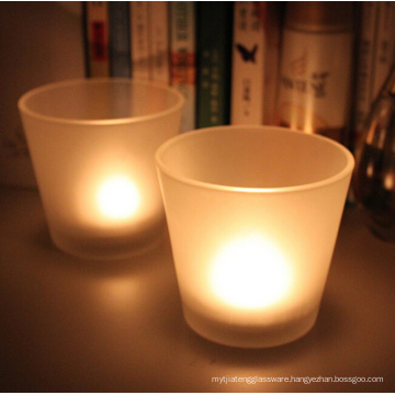 hot sale!white candle glass cup